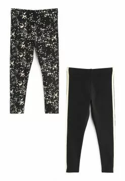 Next Kinder Leggings - Hosen - Black Mono Splat Print