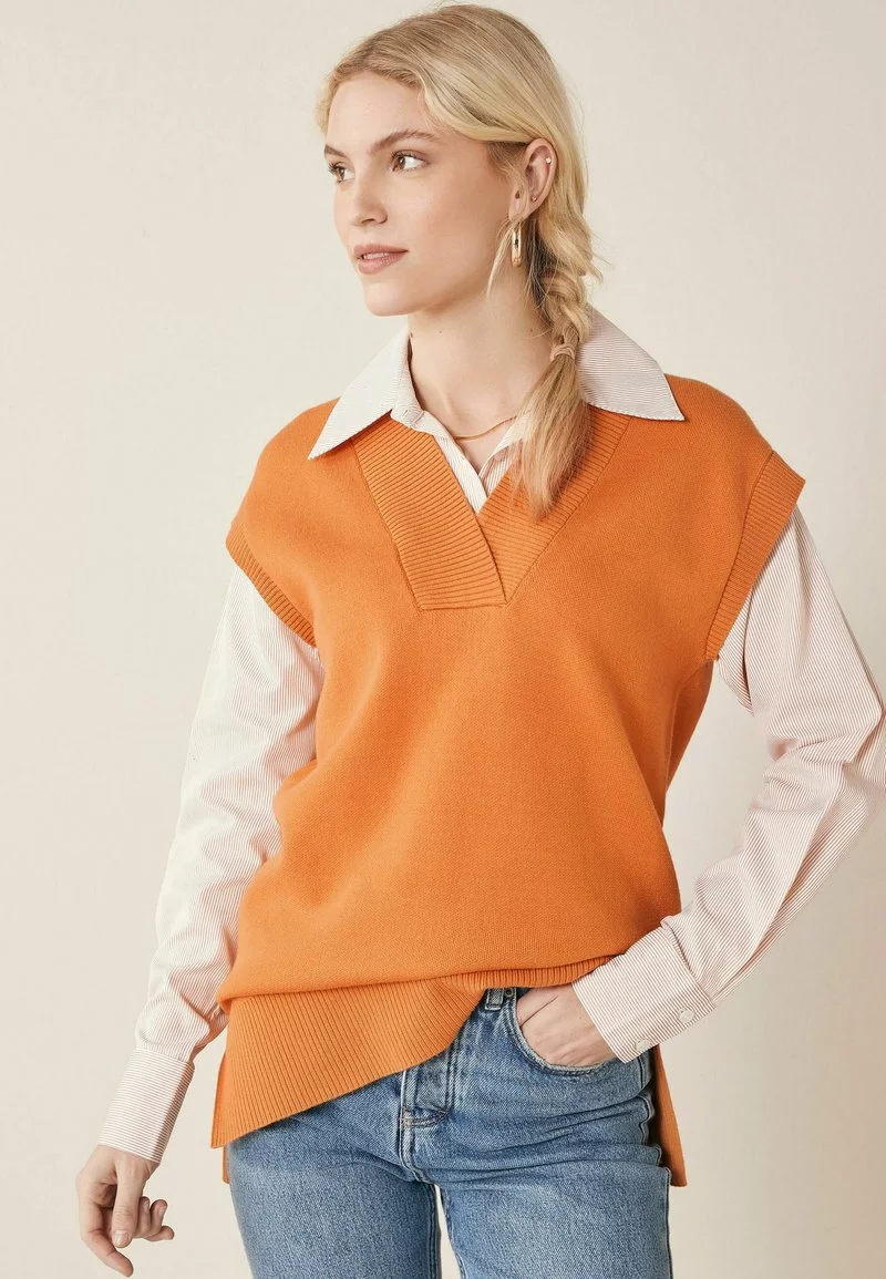 Next Damen DEEP VEE LAYER - Strickpullover - Yellow 1 Next Damen DEEP VEE LAYER - Strickpullover - Yellow