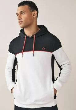 Next Herren COLOURBLOCK - Kapuzenpullover - Black White
