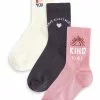 Next 3 PACK LOVE SLOGAN - Socken - Pink/black/cream | Kinder