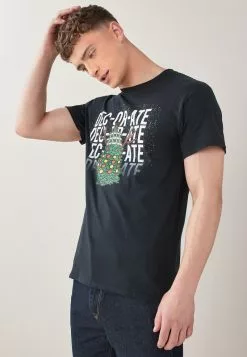 Next Herren T-Shirt Print - Black