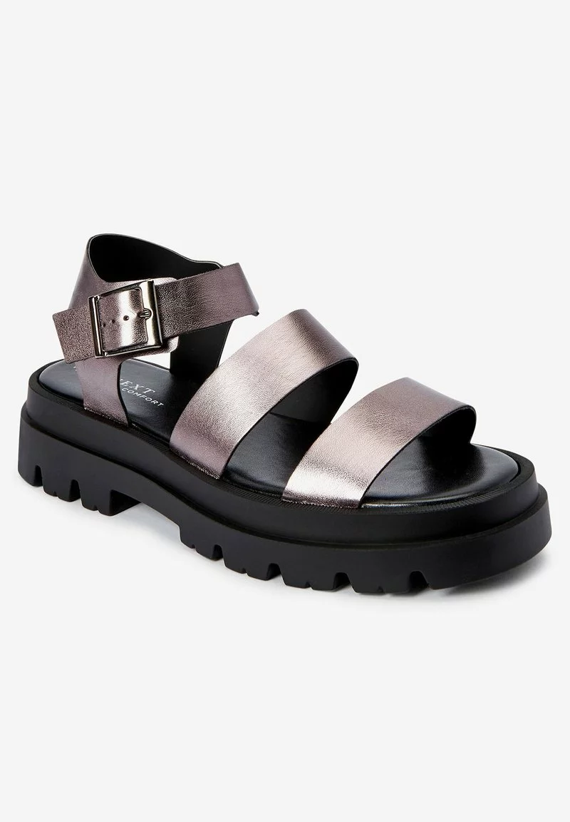 Next Damen CHUNKY THREE STRAP BUCKLE - Plateausandalette - Grey 3 Next Damen CHUNKY THREE STRAP BUCKLE - Plateausandalette - Grey – Bild 3