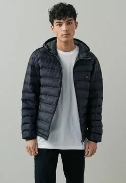 Next Herren SHOWER RESISTANT HEATSEAL HOODED PUFFER - Winterjacke - Black