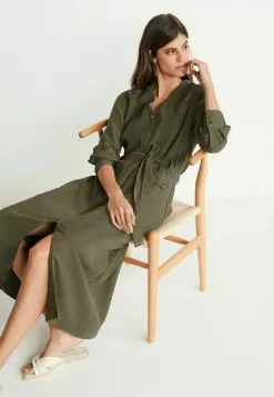 Next MIDI ZIP FRONT - Blusenkleid - Khaki Green | Damen -Next Großes Kaufhaus efc7c0c341b14f0c8fe1b5bd8a63d237