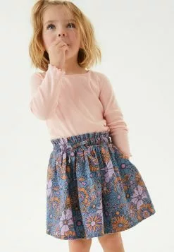 Next Kinder Faltenrock - Grey Denim