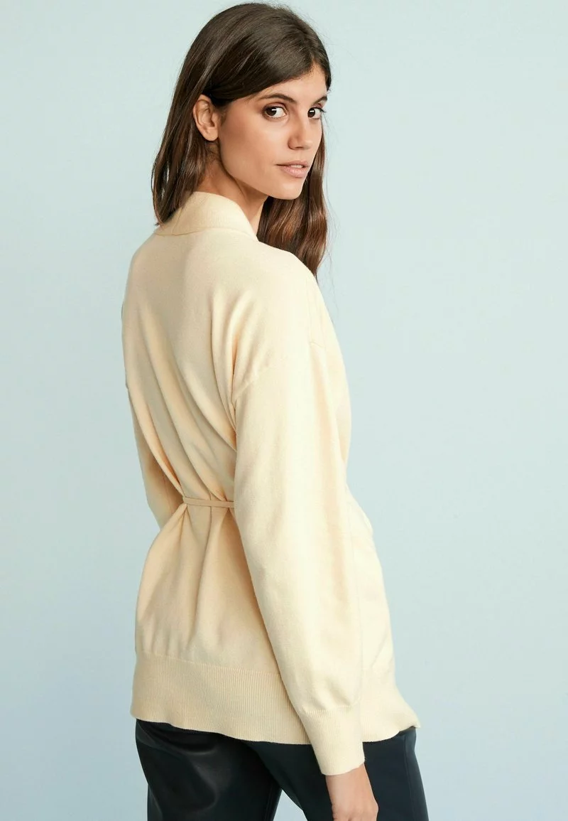 Next Damen TIE WAIST - Strickjacke - Ecru/white 2 Next Damen TIE WAIST - Strickjacke - Ecru/white – Bild 2