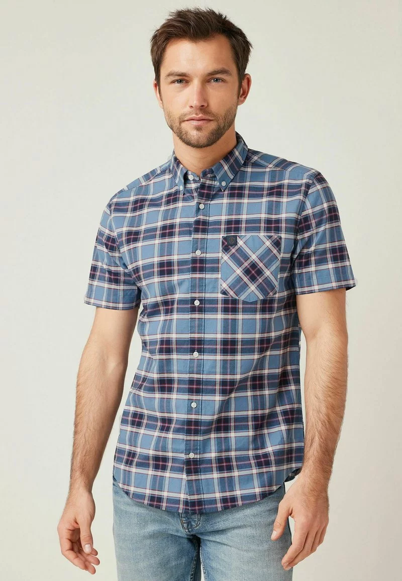 Next Herren STRETCH OXFORD - Hemd - Blue Check 1 Next Herren STRETCH OXFORD - Hemd - Blue Check