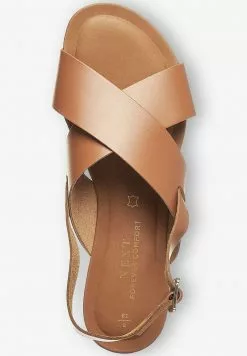 Next Damen FOREVER COMFORT® CROSS FRONT SLINGBACKS - Riemensandalette - Brown