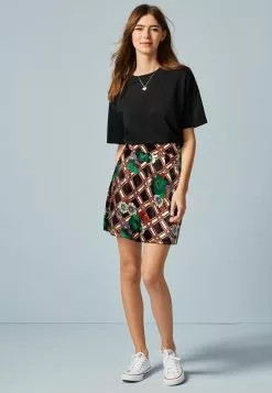 Next Damen SATIN - A-Linien-Rock - Black