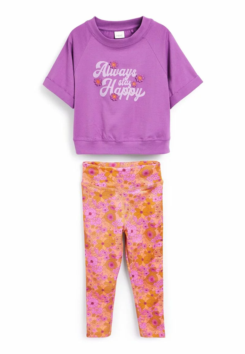 Next Kinder SPORTS SET - Leggings - Hosen - Purple Pink Retro Floral 1 Next Kinder SPORTS SET - Leggings - Hosen - Purple Pink Retro Floral