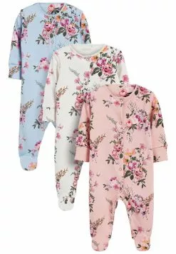 Next 3 PACK - Strampler - Mottled Light Blue | Kinder