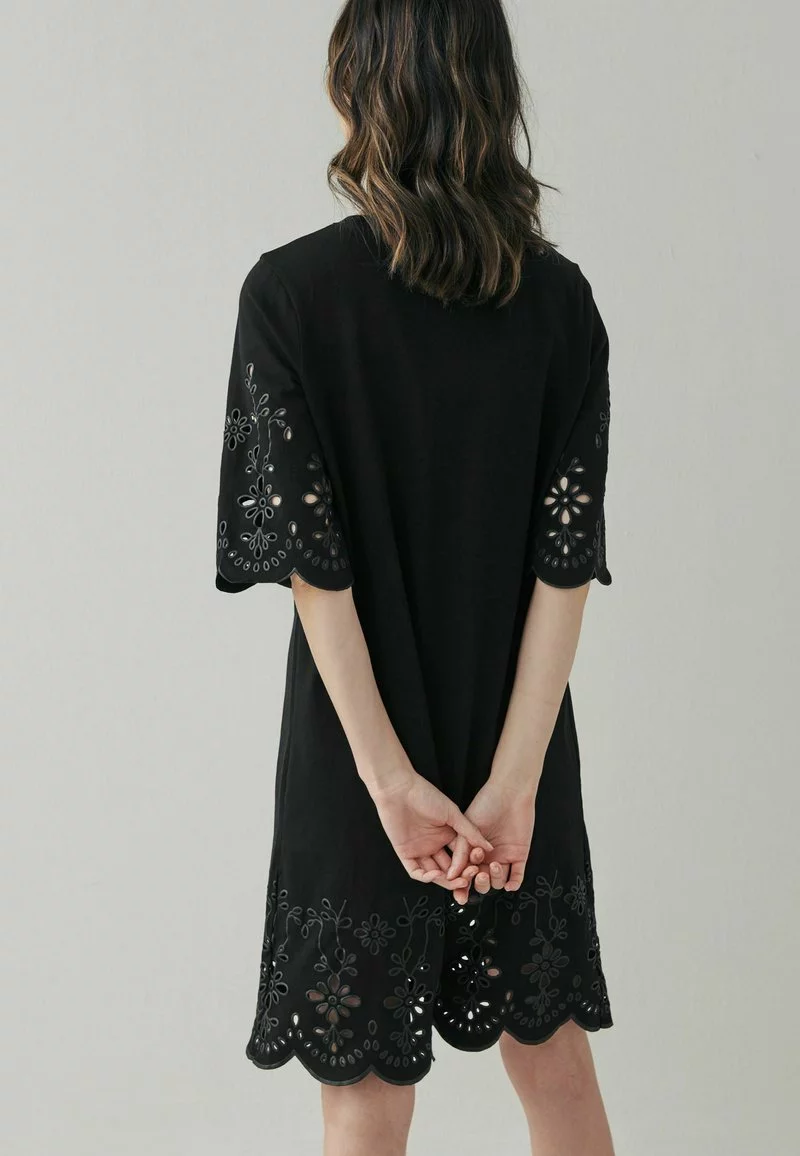 Next Damen PRINT CUT-OUT LONG SLEEVE - Freizeitkleid - Black 3 Next Damen PRINT CUT-OUT LONG SLEEVE - Freizeitkleid - Black – Bild 3