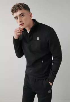 Next INTERLOCK ZIP NECK - Sweatshirt - Black | Herren