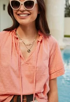 Next Damen TIE FRONT - Bluse - Coral Pink -Next Großes Kaufhaus f7f65ae73afe478cb37340d82c14de27