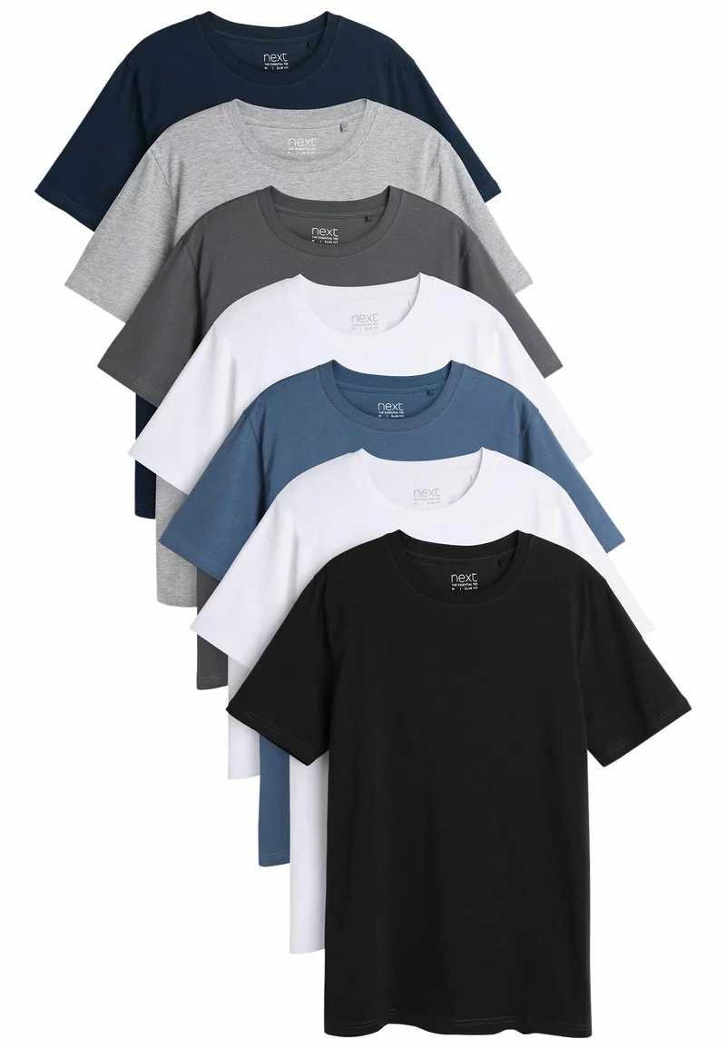 Next Herren 7 PACK - T-Shirt Basic - Blue 1 Next Herren 7 PACK - T-Shirt Basic - Blue
