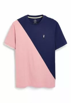 Next Herren BLOCK - T-Shirt Print - Pink Navy Blue Stag -Next Großes Kaufhaus fa170e096e324adb9abbc51743df6263