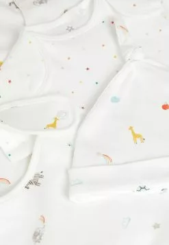 Next Unisex SLEEPSUIT, SHORT SLEEVE BODYSUIT, BIB AND HAT SET - Geschenk Zur Geburt - White -Next Großes Kaufhaus fae7c29d1bfb48838b76aa7a43ebb449