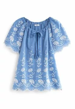 Next Damen SHORT SLEEVE - Bluse - Blue White -Next Großes Kaufhaus fb0d78db00354da9aea03b57ba672fb7