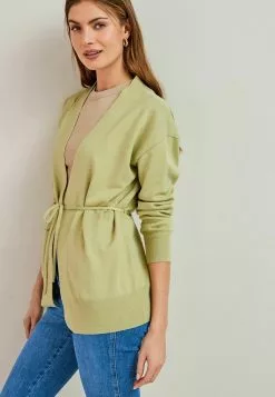 Next Damen TIE WAIST - Strickjacke - Sage Green