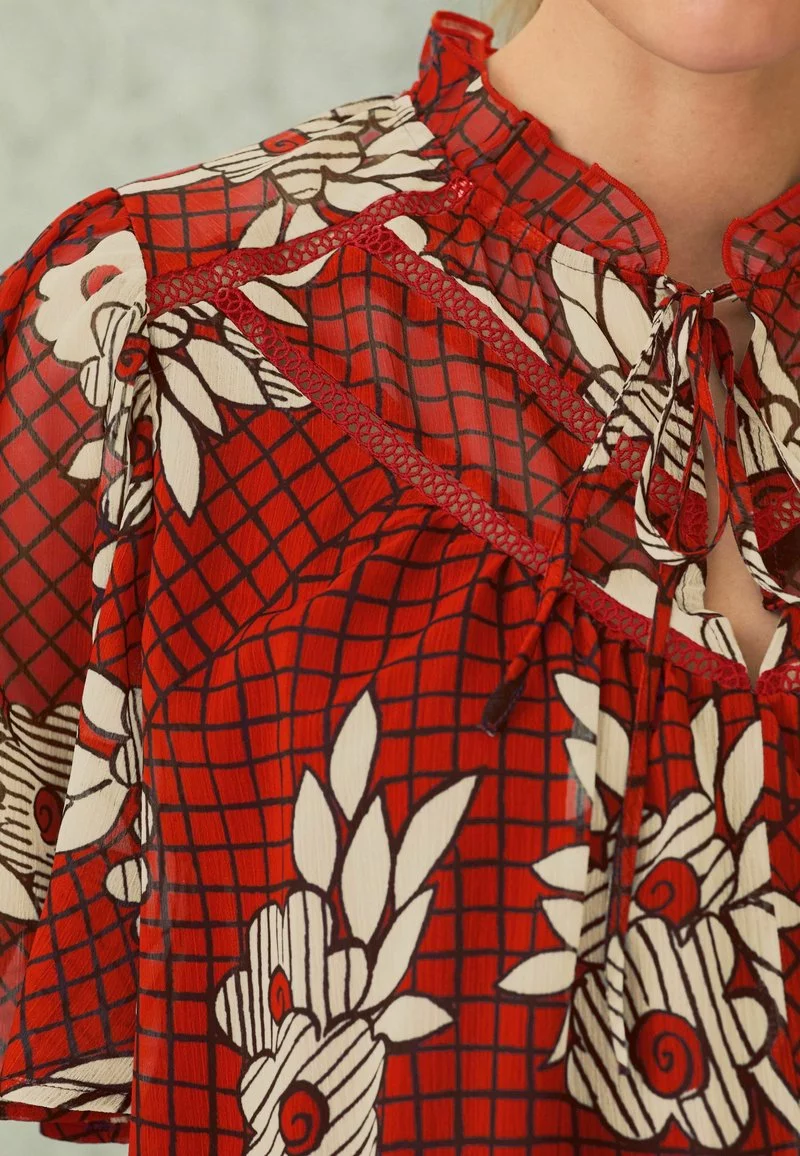 Next Damen TRIM FLUTTER SLEEVE - Bluse - Celia Birtwell Blue Moon Red 2 Next Damen TRIM FLUTTER SLEEVE - Bluse - Celia Birtwell Blue Moon Red – Bild 2