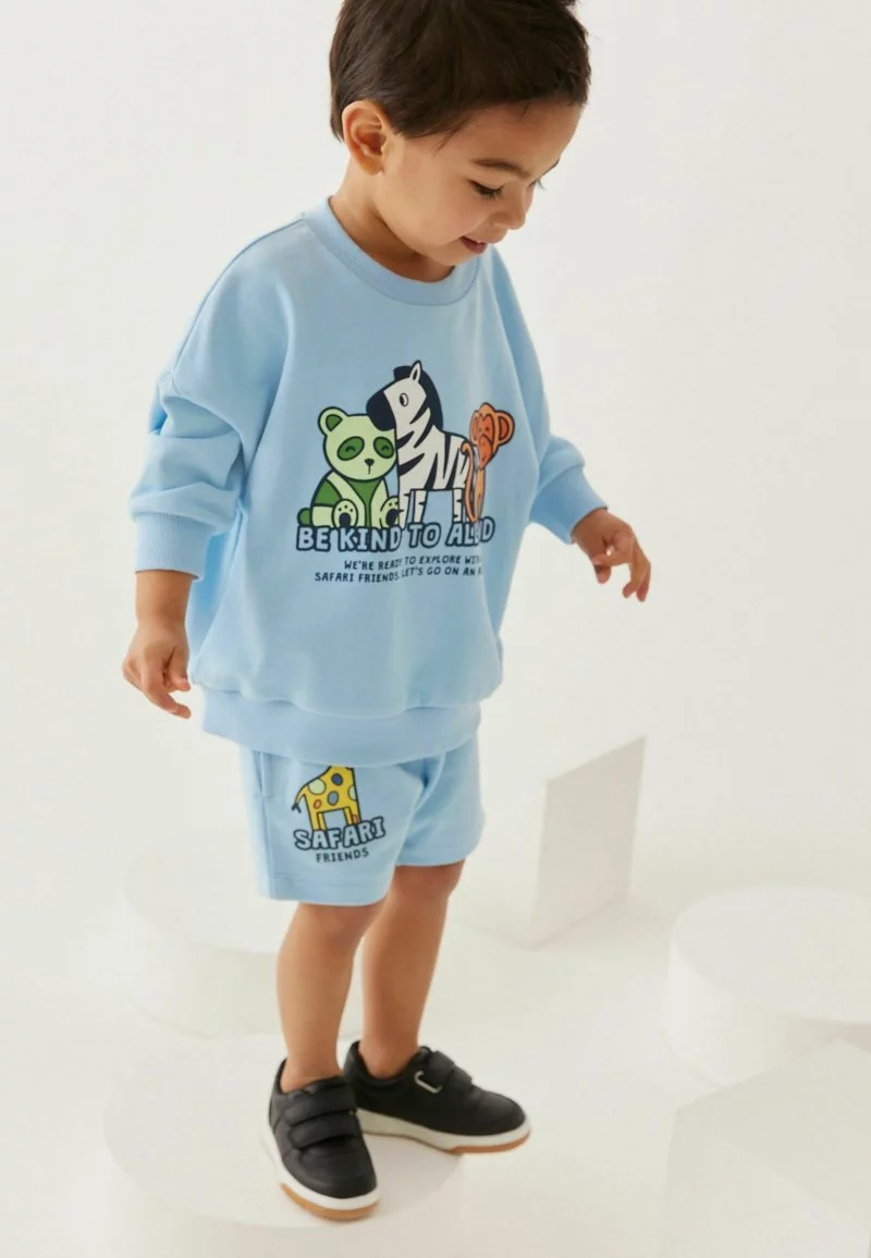 Next Kinder Sweatshirt - Pale Blue Safari 1 Next Kinder Sweatshirt - Pale Blue Safari