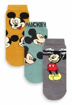 Next 3 PACK - Socken - Yellow Ochre Grey Mickey Mouse | Kinder