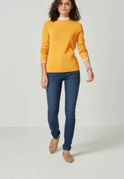 Next Damen FRILL COLLAR LAYER - Strickpullover - Yellow
