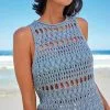 Next Damen CROCHET TANK - Top - Blue